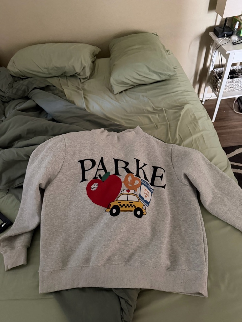 PARKER Grey Mockneck Sweatshirt w NYC
